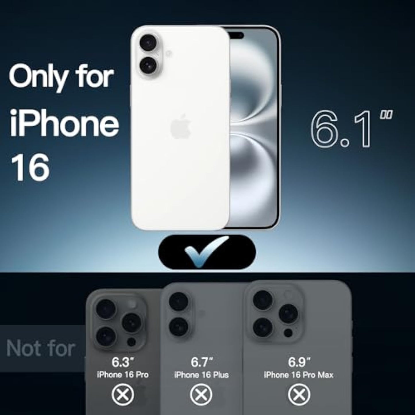 Case for iPhone 16 6.1 Inch, Non-Yellowing Shockproof Bumper Mobile Phone Case, Anti-Scratch Transparent Back (Transparent)