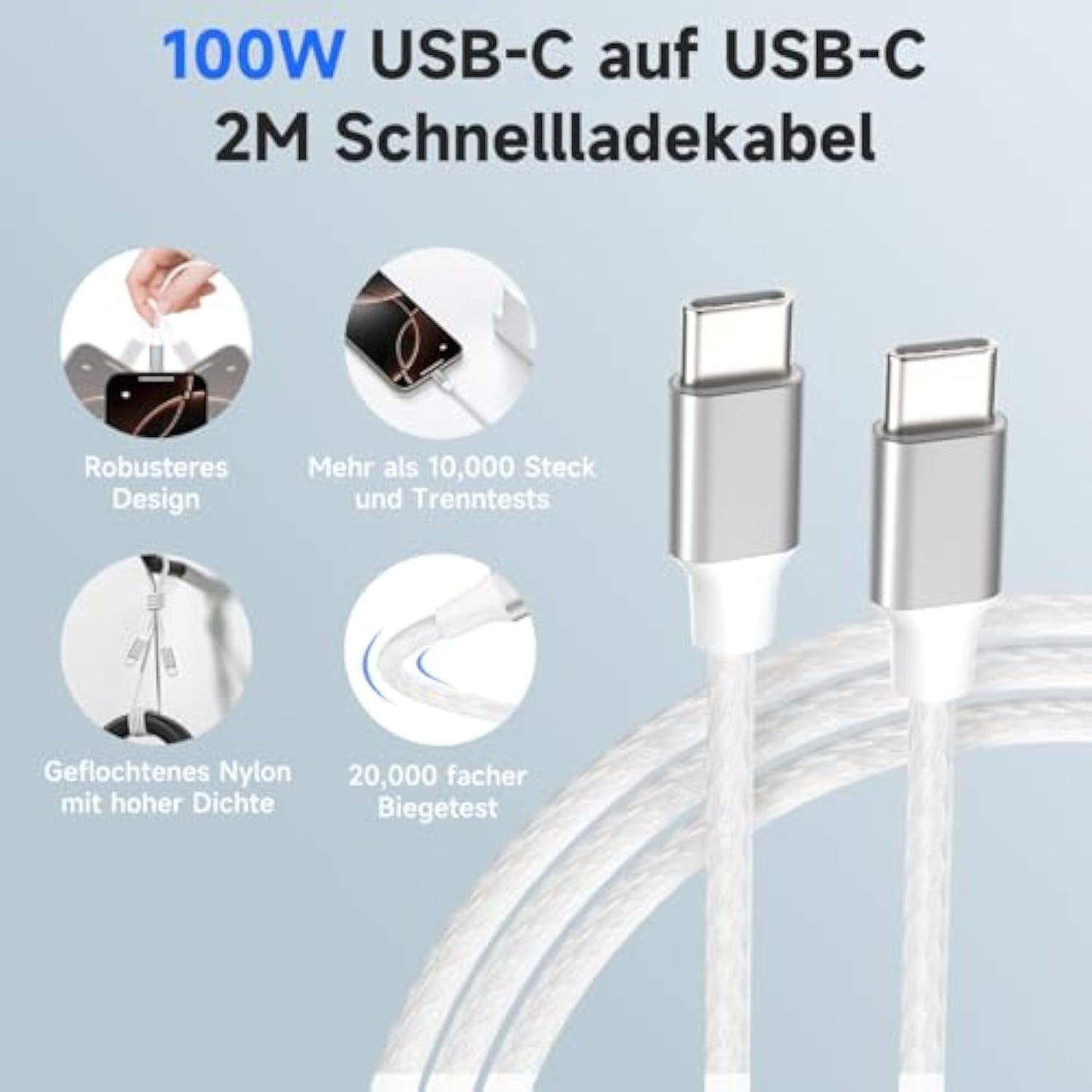 45 W USB C Charger Fast Charger for Samsang Galaxy S25/S24/S23/S22 Ultra/Note 20/10/S10/S9/S8/A73/A56/A55 PPS Super Fast Charging for iPhone 16/16 Pro/15/15 Pro Max with USB C Charging Cable 2 m