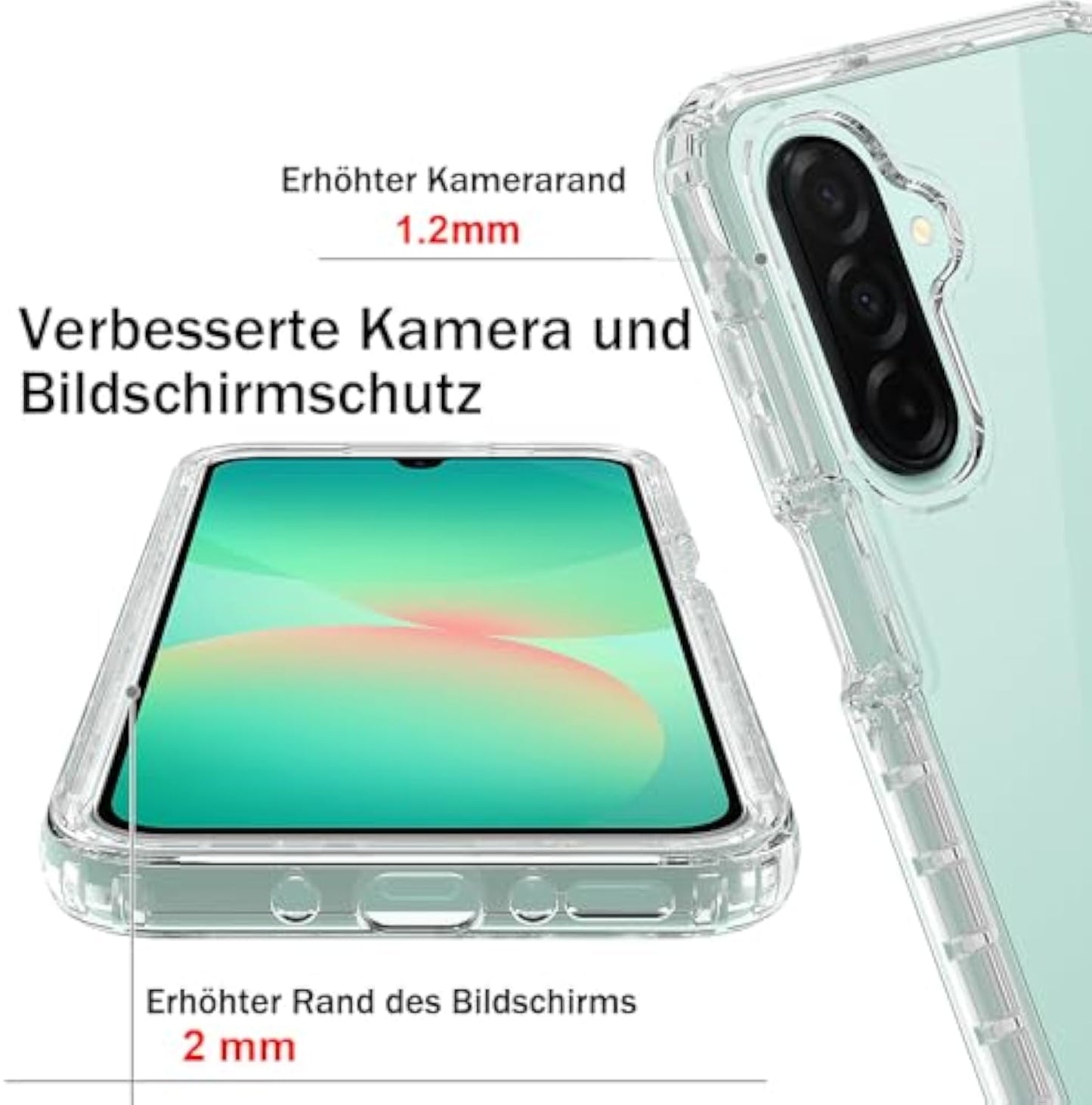 Full Body Compatible with A26 Case 360 Degree Mobile Phone Case Galaxy A26 Shockproof Full Protection Bumper Case Transparent with Built-in Screen Protector Cover Non-Slip for Samsung Galaxy