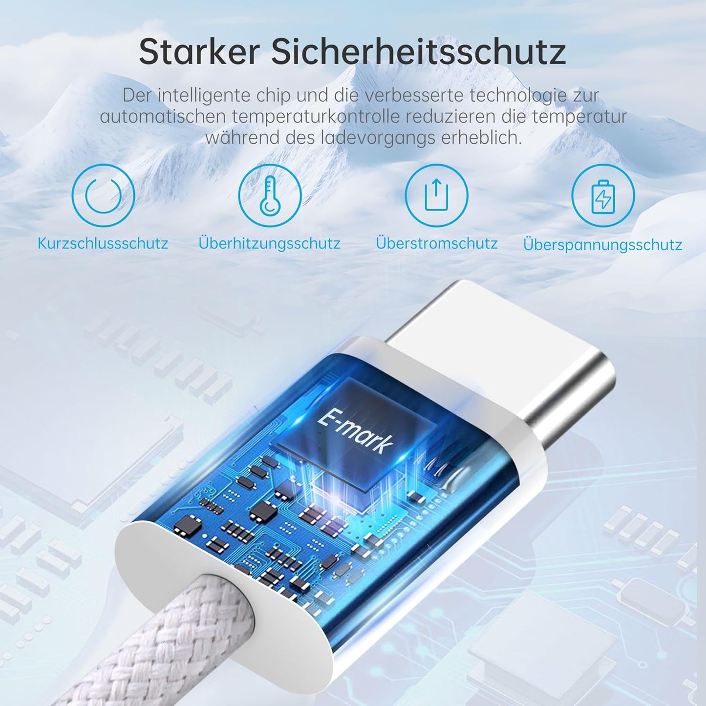 YISH USB C to USB C Cable: [2 Pieces 1 M + 1 M] 60 W USB C Fast Charging Cable PD USB Type C Charging Cable Nylon Data Cable for iPhone 16 15 Pro Max Samsung Galaxy S24 S23 iPad Pro Sony MacBook