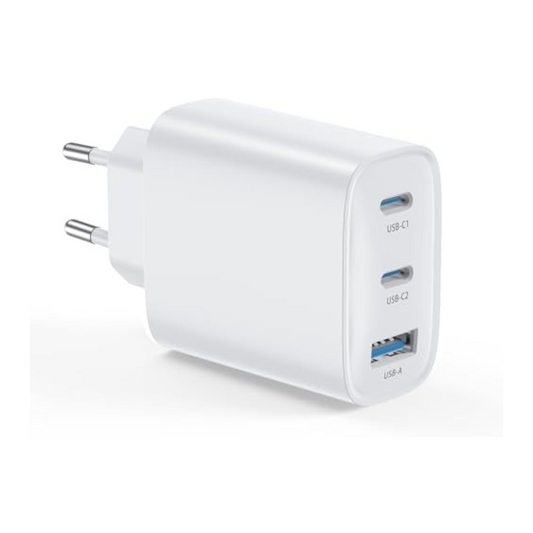 USB C Charger Adapter Power Supply 3 Ports Multiple Plug with USBC and USB A, 40 W Multiport Mobile Phone Quick Charger Charging Plug for iPhone 16 15 14 13 12 11 Plus Pro Max SE 2020 XS XR 8 7,