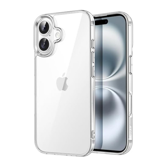 Case for iPhone 16 6.1 Inch, Non-Yellowing Shockproof Bumper Mobile Phone Case, Anti-Scratch Transparent Back (Transparent)