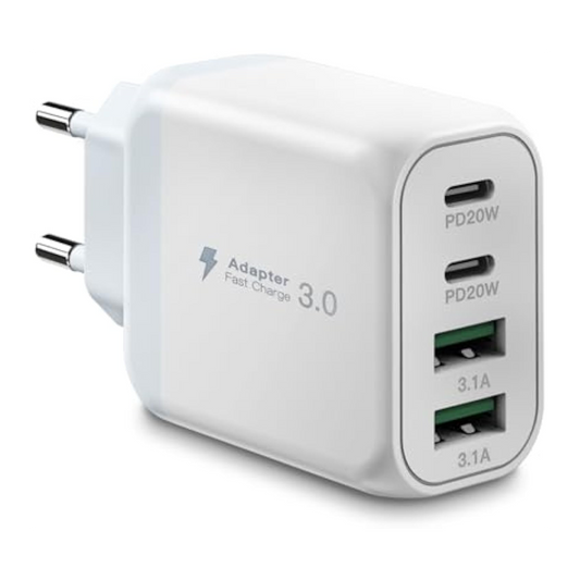 40W USB C Charger, Gcstnn Fast Charger 4 Port PD3.0 QC3.0 USB C Charging Plug for iPhone 15 Plus 14 Pro Max 13 Pro 12 Mini 11 SE XS XR 8, Samsung, Xiaomi Mobile Phone Charger
