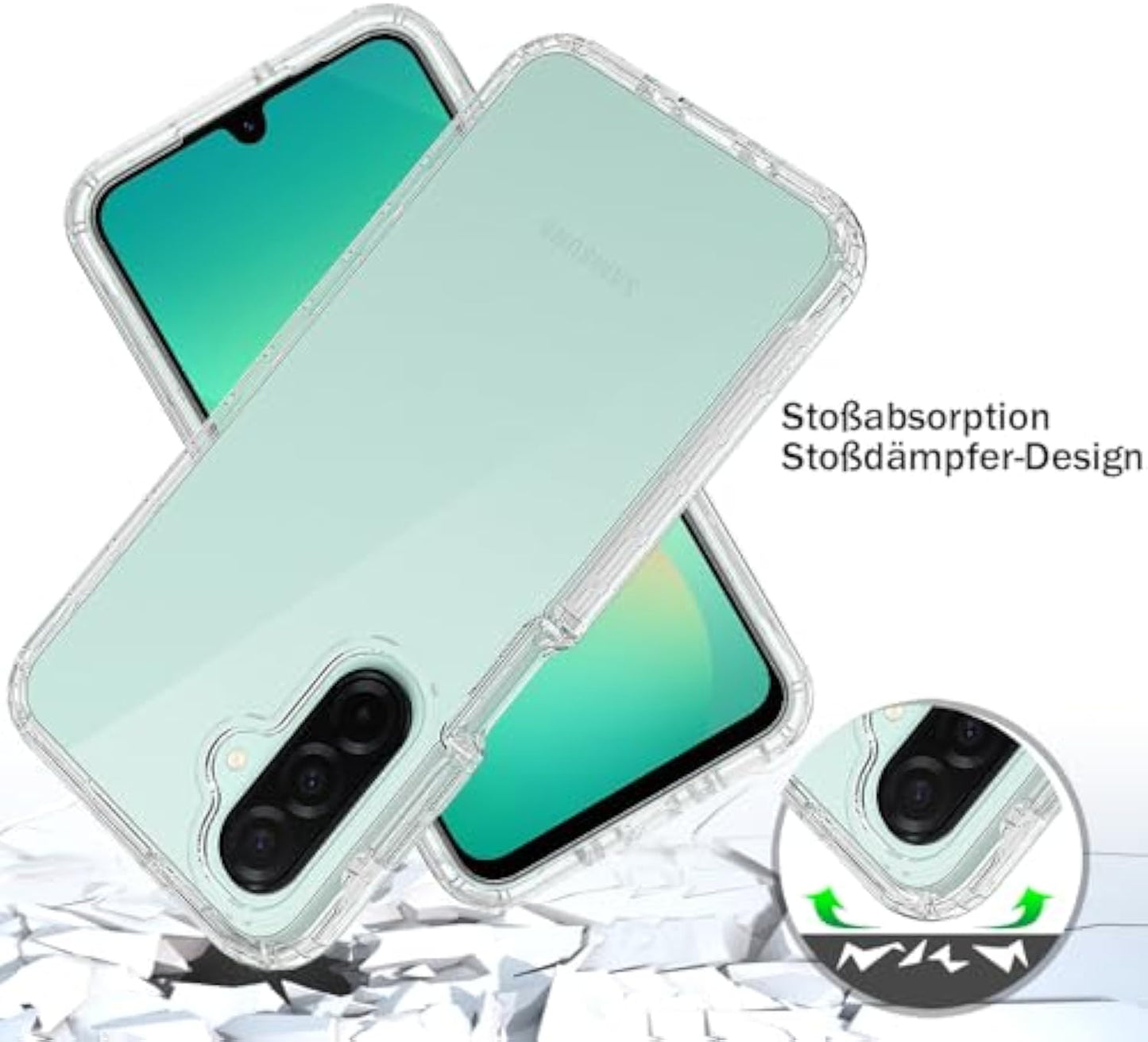 Full Body Compatible with A26 Case 360 Degree Mobile Phone Case Galaxy A26 Shockproof Full Protection Bumper Case Transparent with Built-in Screen Protector Cover Non-Slip for Samsung Galaxy