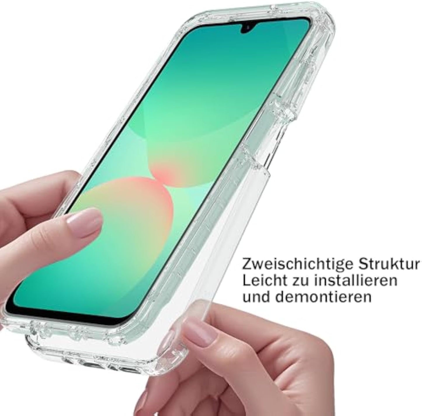 Full Body Compatible with A26 Case 360 Degree Mobile Phone Case Galaxy A26 Shockproof Full Protection Bumper Case Transparent with Built-in Screen Protector Cover Non-Slip for Samsung Galaxy